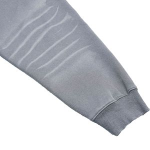 เสื้อฮู้ดดี้ผู้ชายทรงโอเวอร์ไซส์ผ้าคอตตอนหนาน้ำหนัก 400 กรัม รุ่น Essentials สำหรับฤดูใบไม้ร่วง พร้อมโลโก้สั่งทำพิเศษ คุณภาพสูง ล้างสีแบบ Distressed Acid Wash - Product Image 4