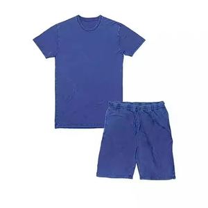 Conjuntos de camiseta y pantalones cortos de verano lavados con ácido de alta calidad personalizados para Hombres estilo informal al por mayor - Product Image 3