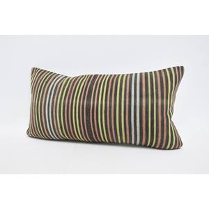 Multicolor Kilim Wool Rug 12x24 Inch Subtle Striped Vintage Pattern Woven Decorative Rug - Product Image 4