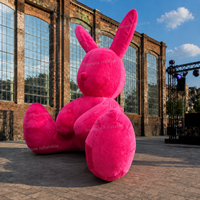 Grand lapin gonflable géant en peluche rose pour événements intérieurs/extérieurs, fêtes de Noël, présentations en centre commercial