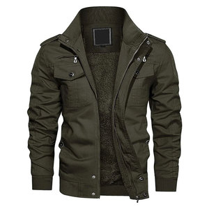 Chaquetas Cortavientos de Alta Calidad para Hombre Abrigos Bomber de Otoño Invierno con Múltiples Bolsillos, Cuello Alto Estilo Motociclista - Product Image 1