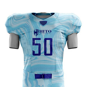 Conjunto completo de uniforme de fútbol americano con parche personalizado y colores impresos, uniforme de fútbol americano con material ligero - Product Image 3