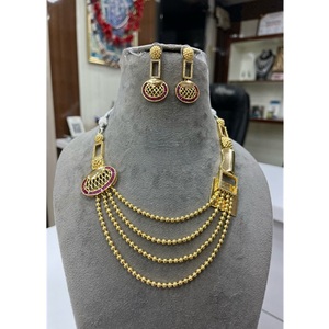 ชุดสร้อยคอหลายชั้นสีทองหรูหราสร้อยคอดีไซน์แบบตาข่ายที่ทันสมัยสำหรับผู้หญิงชุดเครื่องประดับสำหรับใส่ในงานแต่งงาน - Product Image 1