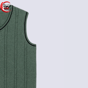 เสื้อสเวตเตอร์ถักคอวีสำหรับทุกเพศ, เสื้อสเวตเตอร์แบบสวมหัวทรงหลวมเสื้อถักสีพื้นนุ่มใส่สบายสำหรับผู้ชาย - Product Image 3