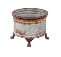 Pot de fleurs décoratif en métal galvanisé antique en forme de tambour Pot de fleurs pour la maison et le jardin d'occasion Meilleures ventes