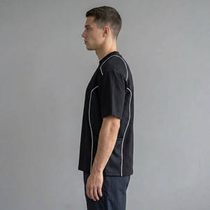 Camisetas de Hombre de Moda, 100% Algodón, Estilo Urbano, Bordado Personalizado en la Parte Delantera, Tejido Ecológico, Holgadas, 250GSM, Vintage, Cortas - Product Image 3