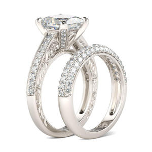 Jeulia Classic Princess Cut Sterling Silver Ring Set for Anniversary - Product Image 3