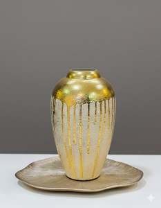 Vase à fleurs élégant en fonte d'aluminium pour la décoration de la table basse du salon, offrant un look métallique élégant - Product Image 3