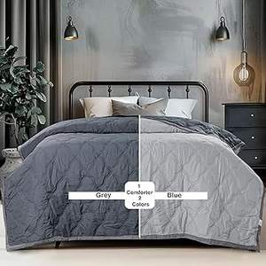 Edredones de microfibra reversibles de calidad premium y subpremium | Ultra-Suave y ligero | Color sólido | Todas las estaciones - Product Image 3