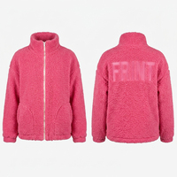 Veste décontractée pour femme en polaire sherpa, entièrement zippée, col montant, douce, style teddy, coupe ample, vêtement d'extérieur d'hiver, logo personnalisé, fausse fourrure, élégante et épaisse