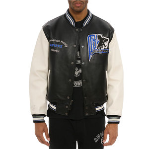 Vestes Avirex en cuir véritable sur mesure avec broderie Différentes couleurs disponibles Tailles personnalisées Veste Avirex pour hommes - Product Image 3