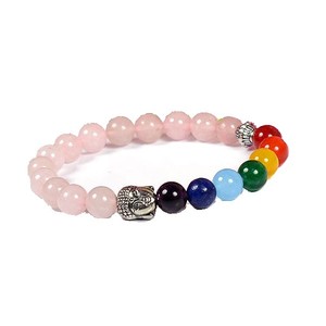 High quality Indian rose quartz Buddha crystal <b>bracelet</b> natural Gemstone Fashion Jewelry <b>Men</b> and Women Energy Meditation Bangles - Product Image 5