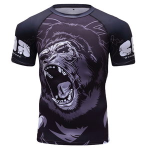 T-shirt de sport pour homme personnalisé OEM, 100 % polyester, sublimation, écologique, 180 g, séchage rapide, fitness, gym, évacuation de l'humidité - Product Image 2