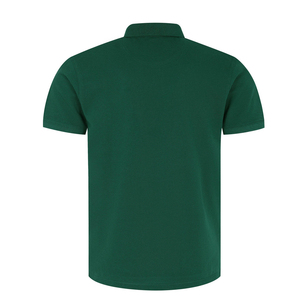 <b>Men's</b> <b>Green</b> Cotton Pique Short Sleeve <b>Polo</b> <b>Shirt</b> Casual Breathable Knitted Solid Color Regular Fit - Product Image 2