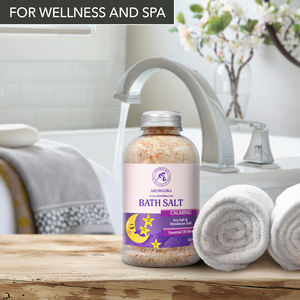 Aromatika Sal Marina Natural Calmante y Cristales de Sal Rosa del Himalaya 600g en Tarro de Plástico para Baño Corporal con Aceites Esenciales de Lavanda y Bergamota - Product Image 2