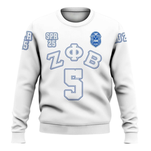 Sweat-shirt pour femmes Zeta Phi Beta, lettre grecque de la sororité, bleu, 1920, col rond, brodé - Product Image 1