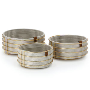 Juego de 3 Bandejas Redondas de Mimbre Natural, Modernas y Desmontables, para Servir en la Mesa, Exhibición de Alimentos, para Cocina, Cafetería o Restaurante - Product Image 1