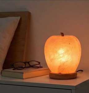 โคมไฟเกลือหิมาลัยสีชมพูธรรมชาติ รูปทรงแอปเปิ้ล ใช้เป็นไฟกลางคืน ตกแต่งบ้าน ฟอกอากาศ ผ่อนคลาย ของขวัญ สไตล์รัก - Product Image 2