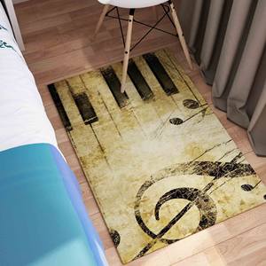 Alfombra estampada con clave de sol: suave, decoración para sala de música, marrón, alfombra de regalo, alfombra de terciopelo - Product Image 3