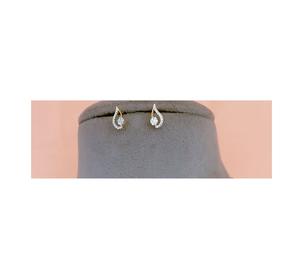 ชุดจี้ทองเหลืองชุบทองพร้อมต่างหูประดับเพชรซิร์คอนสำหรับงานแต่งงานของผู้หญิง - Product Image 3