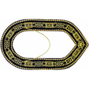 High Quality Custom Made Golden Chain Collar Masonic Grand Lodge Rhinestone with <b>Purple</b> <b>Velvet</b> Backing Quality Metal Crafts - Product Image 2
