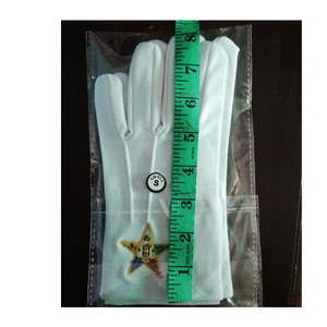 OES Classic Star Face Guantes de algodón Blanco Talla única Se adapta a la mayoría de los pedidos de Eastern Star Guantes masónicos Actividades al aire libre mejores - Product Image 5
