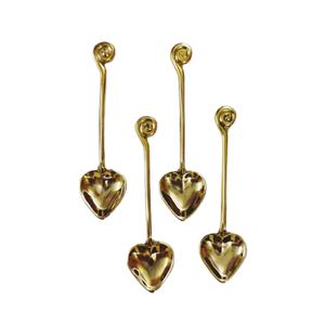 Lot de 4 cuillères à café élégantes en forme de cœur pour hôtel, maison, fête de mariage, design unique, couverts, cuillère à café pour la maison - Product Image 1