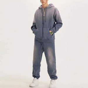 Traje de Jogger activo lavado ácido para mujer, ropa deportiva de gimnasio de manga larga para entrenamiento de invierno, chándal de talla grande, XXL/XL con logotipo impreso - Product Image 1