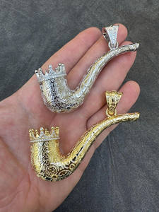 จี้สีเหลืองทองและ925 18K สำหรับเครื่องประดับแฟชั่นของผู้ชายทำจาก420และยาสูบ - Product Image 5