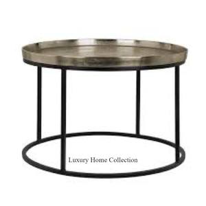 Table d'appoint en métal design simple couleur or et noir enduit de poudre avec base à 3 pieds Design luxueux fait à la main dernière arrivée - Product Image 6