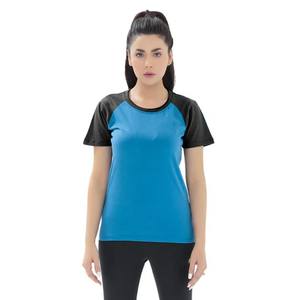 Venta al por mayor caliente impreso moda en blanco liso ligero camisa manga corta Mujer algodón para camiseta Casual dos tonos Color - Product Image 1