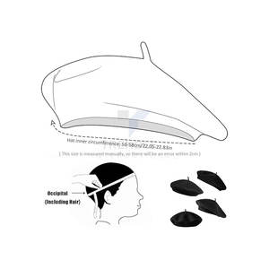 Béret français pour femme, personnalisable, couleur unie, style artiste décontracté, béret en toile, toutes saisons, bonnet chaud, accessoire de mode pour - Product Image 4
