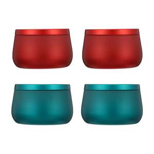 Glossy Powder Coated Metal Candle <b>Jars</b> With Lid Stable Base Perfect Home Decor Product Living Room Cafe Tableware Use <b>Jars</b> - Product Image 3