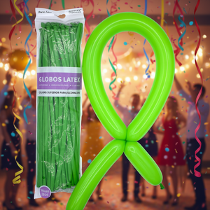 Globos de látex Party Love 260 verdes, bolsa de 3 piezas para decoración - Product Image 3