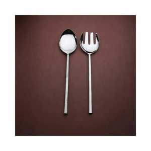 Serveur à salade en acier inoxydable de vente chaude avec poignée de concepteur outils à salade ensemble de serveur fourchette cuillère accessoires de cuisine en gros - Product Image 6
