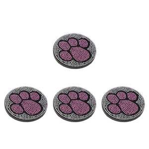 Posavasos de 4 juegos de diseño de cuentas de champán bordado hecho a mano Premium exclusivo para decoración de bebidas de vidrio patrón elegante de la India - Product Image 5