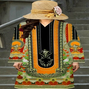 Camisas bordadas para mujer, ropa formal de tela de césped, de Shalwar Kameez de paquistaní e indio, 1 pieza - Product Image 3