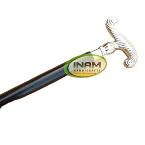 Canne de marche pliable vintage en bois avec poignée en laiton Derby, faite à la main, classique, pour seniors et collectionneurs | Mobilité Premium - Product Image 1