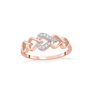Anillo de diamantes de oro rosa de la marca Hearts & Hearts Fashion - Product Image 3