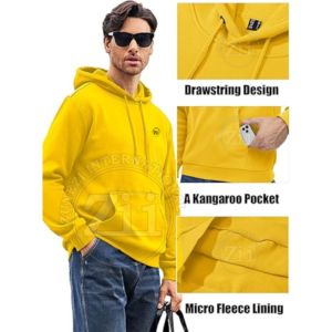 500 Gsm estilo de gran tamaño 100% algodón polar sólido temporada de invierno hombro caído de talla grande hombres logotipo personalizado impreso Sudadera con capucha - Product Image 2