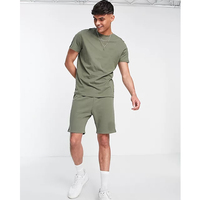 Conjunto de Camiseta y Pantalones Cortos de Verano para Hombre, Estampado por Sublimación, Estilo Casual Elegante, Tejido de Punto de Secado Rápido, Cuello Redondo, Cintura Elástica