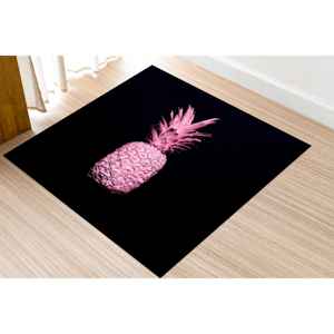 Tapis rose à motif ananas, tapis imprimé - Décoration moderne pour cuisine et entrée, tapis en velours - Product Image 4