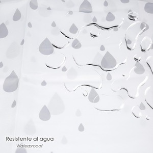 Shower <b>Curtain</b> with Drops Pattern, Grey, 180x200 cm. <b>Waterproof</b> - Product Image 5