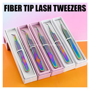 Nouvelle Collection : Pince à Cils à Pointe en Fibre Courbée, Pince à Volume avec Poignée Diamant, Outil d'Isolation des Cils pour Professionnels - Product Image 2