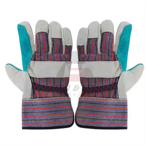 Guantes de seguridad de cuero para construcción Guantes de seguridad de cuero transpirables baratos al por mayor - Product Image 5