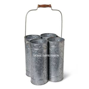 Utensilio de Metal galvanizado 4 en 1 al por mayor, soporte para cubiertos, manijas de madera para comedor, cucharas, servilletas, vajilla de almacenamiento - Product Image 1