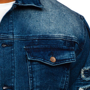 Nueva chaqueta vaquera de Mejor Diseño de tendencia superior para hombre y Chaquetas vaqueras transpirables lavadas de gran tamaño recortadas - Product Image 5