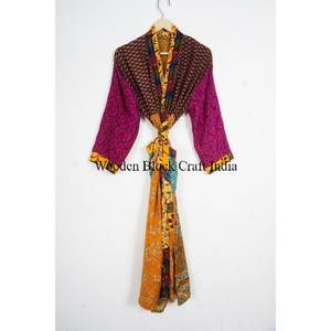 Kimono de Seda para Fiesta, Ropa de Casa para Mujer, Multicolor, Suave, Túnica Larga, Talla Única, Estilo Informal, Verano, Floral, Transpirable, Secado Rápido - Product Image 1