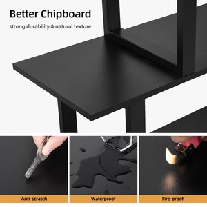 Meilleure Collection Sorren 63 "H X 40" W Design Moderne En Bois Fer Échelle Autoportante Etagere Bibliothèque Meubles De Salon Maison - Product Image 4