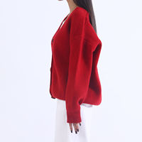 Nouveauté Pull cardigan décontracté pour femme pour l'hiver Tricot fin à manches longues Pull à logo tissé sur le devant